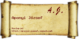 Aponyi József névjegykártya