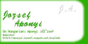 jozsef aponyi business card